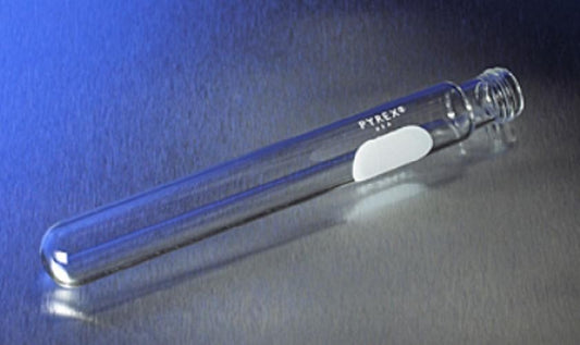 Corning-Pyrex-disposable screw cap culture tube, round bottom, white marking spot, 7.5ml, 13x100mm, thread 13-415-pkt/1000