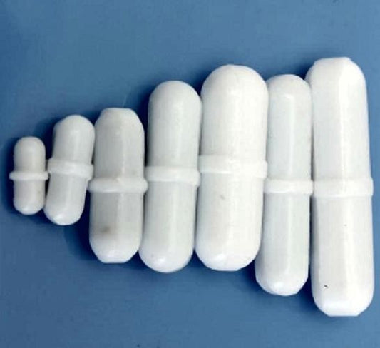Magnetic stirring bar, 8mm x 3mm, with pivot, PTFE coated-pkt/10