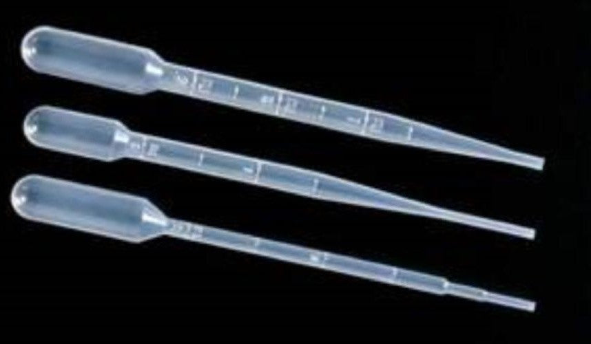 1mL-Transfer pipettes, draw 3.5mL, 15cm, plastic, Graduated to 1 mL in 0.25mLincrements, non-sterile-box 500