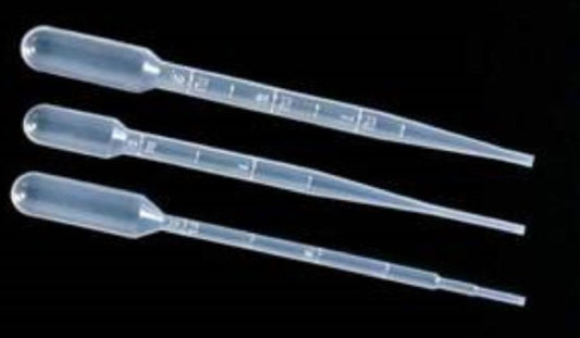3-mL-Transfer pipettes, draw 3.5mL, 15cm, plastic transfer pipettes, Grad to 3 mL in 0.5mL, increments, non sterile, 500/box