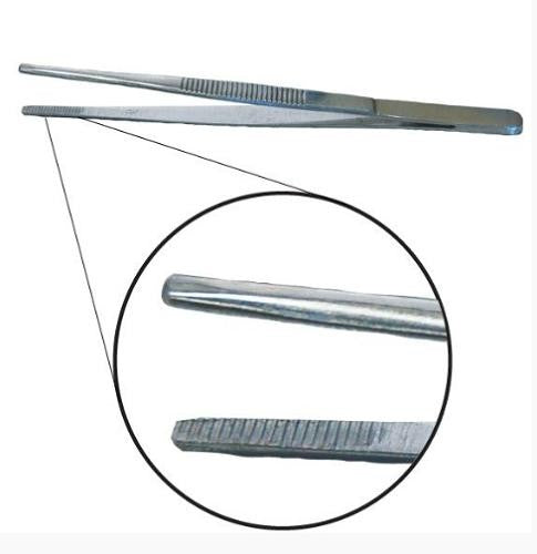 Forceps-Dressing, blunt, stainless steel, strait, 13cm length