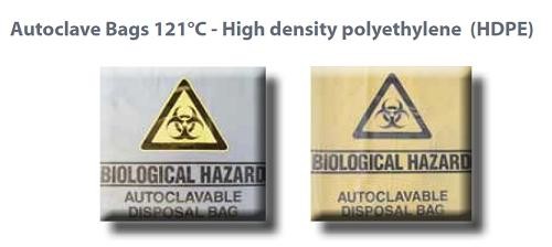 Autoclave bag, 61x27 cm with biological hazard label, natural-1000/ctn