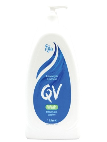 Hand cleaner, QV skin wash, 1L with dispensing pump, suitable for sensitive skin