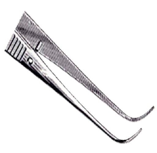 Forceps-Iris, stainless steel, curved, 11cm length