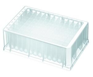 Axygen 96 well deep well plates 2.2ml volume, moulded rack with Square Holes/Sterile-pkt/25-