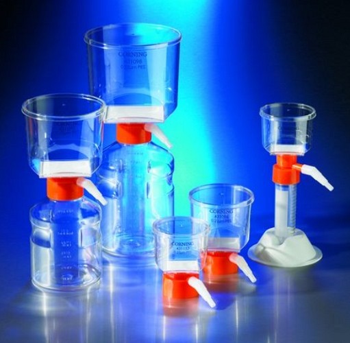 Corning-Bottle Top Vacuum Filter, 500ml funnel & bottle, 045µm CA, 70mm, ind wrapped, sterile-12/case