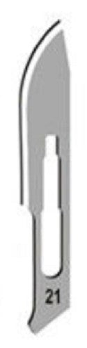 Technos-Surgical Blades, sterile, No:21, carbon steel, for handle No:4-pkt/100
