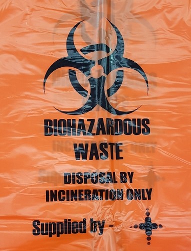 Sterihealth-Incineration waste bags, 120L Orange, 30 µm-100/ctn