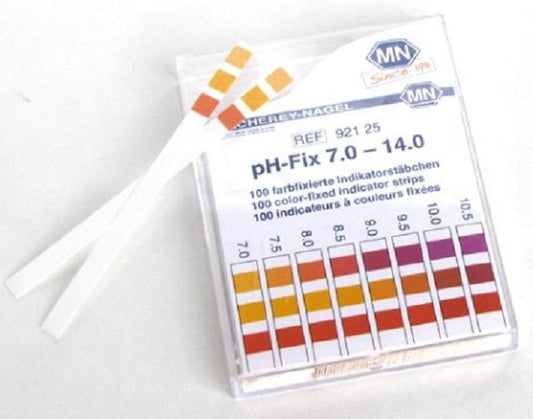 Macherey-Nagel high quality pH fix test strips, Range: 7 - 14, 0.5 pH increments, pkt 100