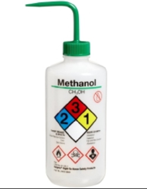Wash Bottle-Nalgene-500mL, with curved straw. Chemical Name: Methanol, each