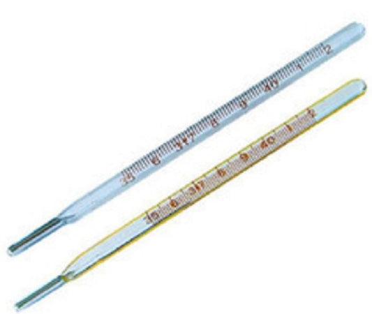 Thermometer, Glass, Mercury,  -10 to 50degC, resolution 1.0 degC, 300 mm length, each