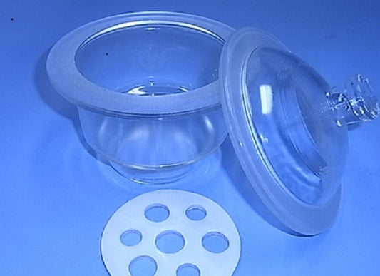 Desiccator, plain, glass, w/knob & plate, 150mm