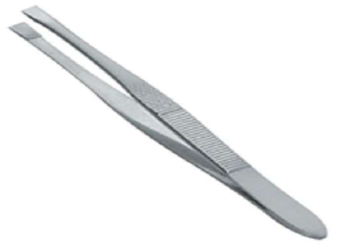 Forceps-Flat square Tip, stainless steel, not serrated 7.5cm length