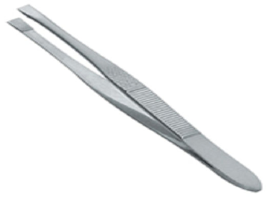 Forceps-Flat square Tip, stainless steel, not serrated 7.5cm length