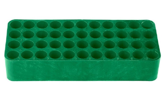 Tetra GREEN test tube racks, Dim:185x78 x31mm, suit 15-16 mm tube diameter, 44 holes with drainage holes and numbering, ctn/24