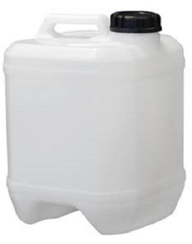 Jerrican, Natural HDPE, Square drum style, 10L, 310mmH x 220mm square, includes 58mm drum cap