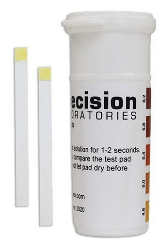 Precision pH plastic indicator test strips, range: 4.6-6.2, suitable for beer analysis, pkt/100