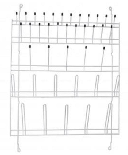 Technos Wall Mount Glassware Draining Rack,39 Points, 790x580mm, Nylon coated wire