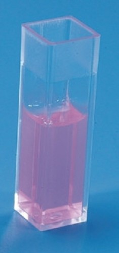 Kartell Cuvette Vis, polystyrene with 4 clear faces (Dim. Ext. 12x12x45mm), Optical pathway 10mm, max vol 4mL, ctn/100