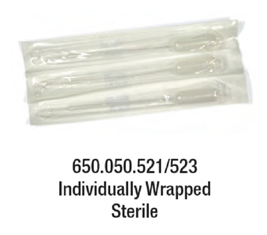 LABCO 1mL Transfer pipettes, draw 3.5mL, 16cm, plastic, grad up to 1 mL in 0.25mL incr, ind wrap, capacity 5mL, sterile, ctn/500