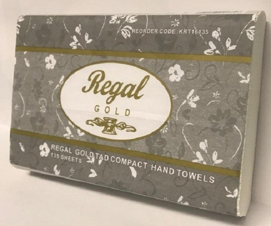 Regal Gold Superior Pre-cut luxury hand towel, 25L x 19Wcm, 136 sheets/pkt/16/ctn