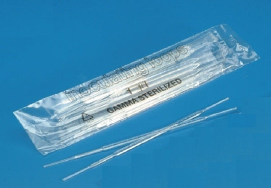 Kartell Bacterial inoculation loop, polystyrene, neutral, 1 μl loop at one end needle at the other, sterile, pkt/20