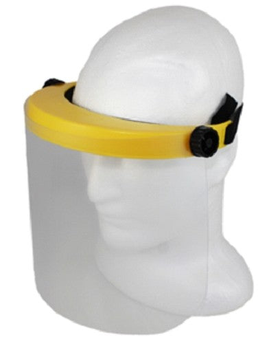 Livingstone Full Face Shield, 29.7 x 17.4cm, Liftable Clear Polycarbonate Visor, Lightweight, Adjustable Head Band, Yellow