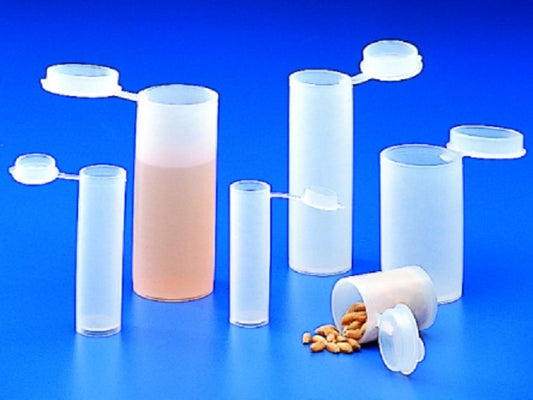 Kartell LDPE Plastic Sample Vials with Attached Lid