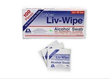 Antibacterial Swabs-Medicated-Mini (65mm x 30mm), 70% Isopropyl Alcohol, individually wrapped-100/box